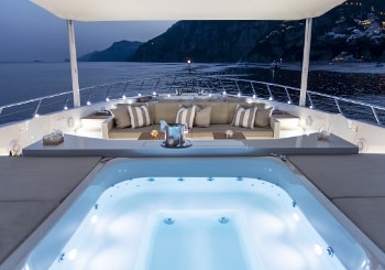 2014 164' Moonraker yacht jacuzzi on deck