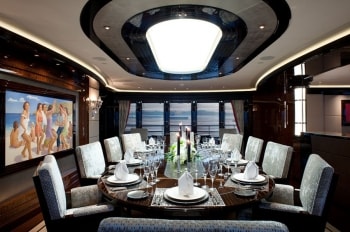 196' Excellence V yacht dining